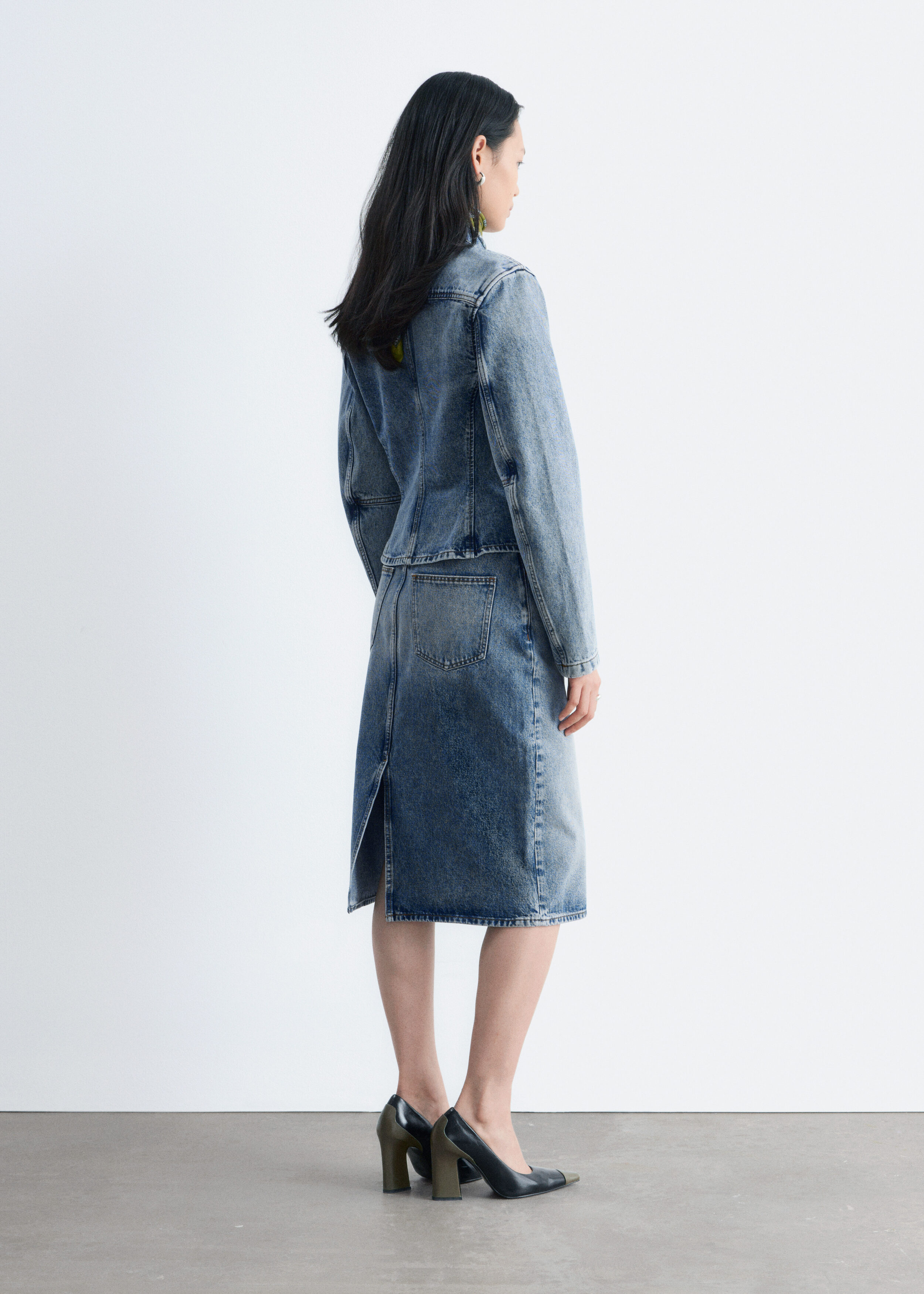 & Other Stories FITTED ZIP-UP DENIM JACKET