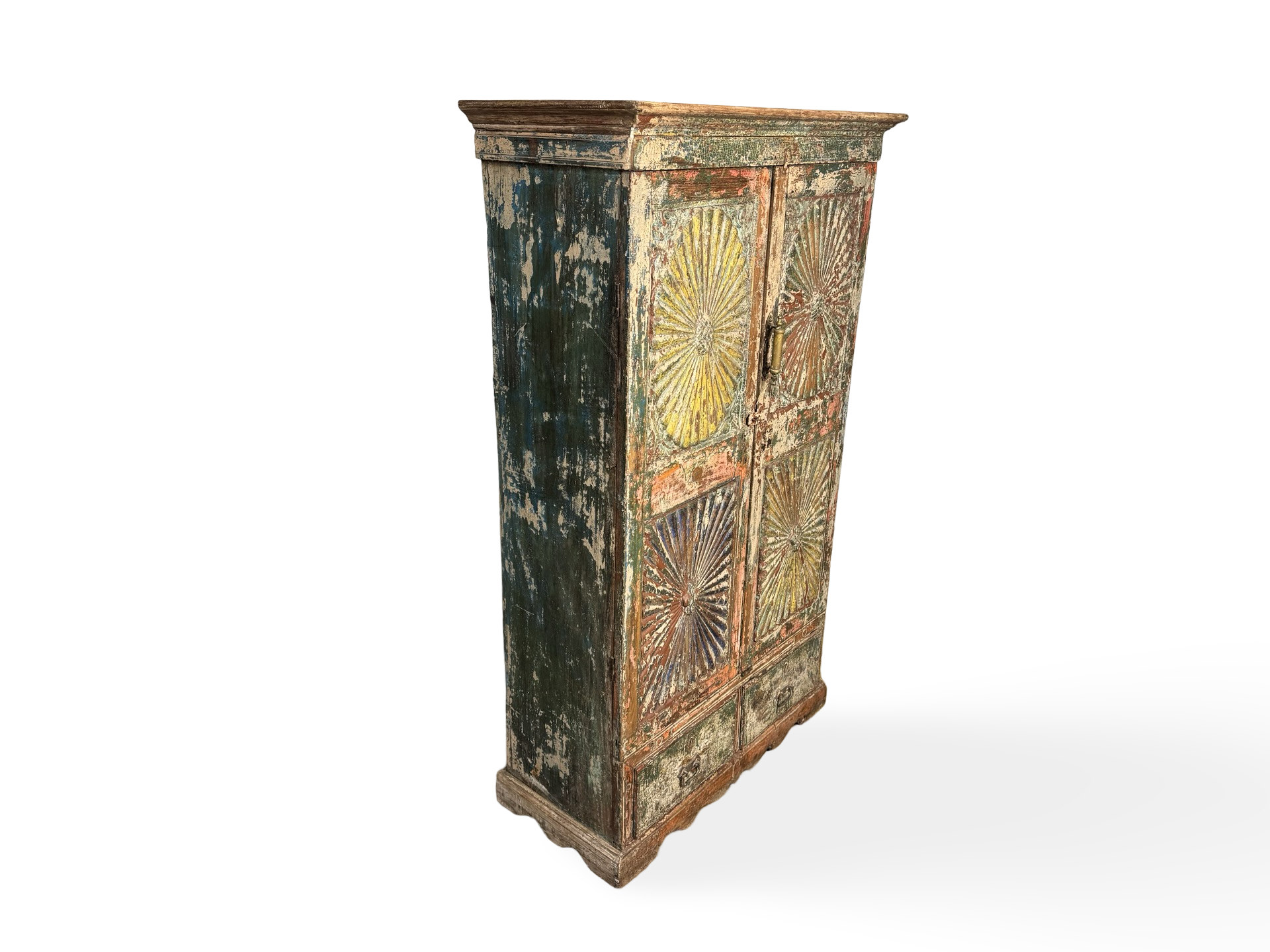 India Kast 2 deurs en 2 lades mixed color uniek Kast 2 deur 2 la mixed color uniek