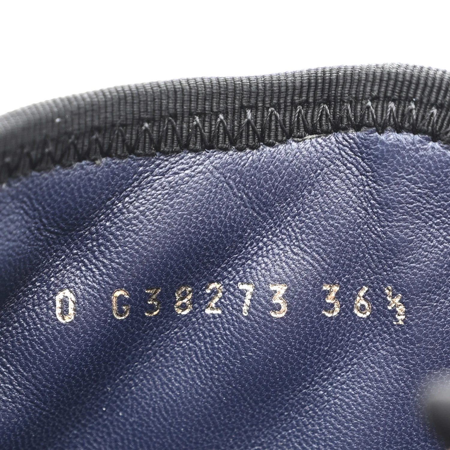 Fabric Grosgrain Quilted Cap Toe Lace Up Combat Boots 36.5 Navy Black - Top Club