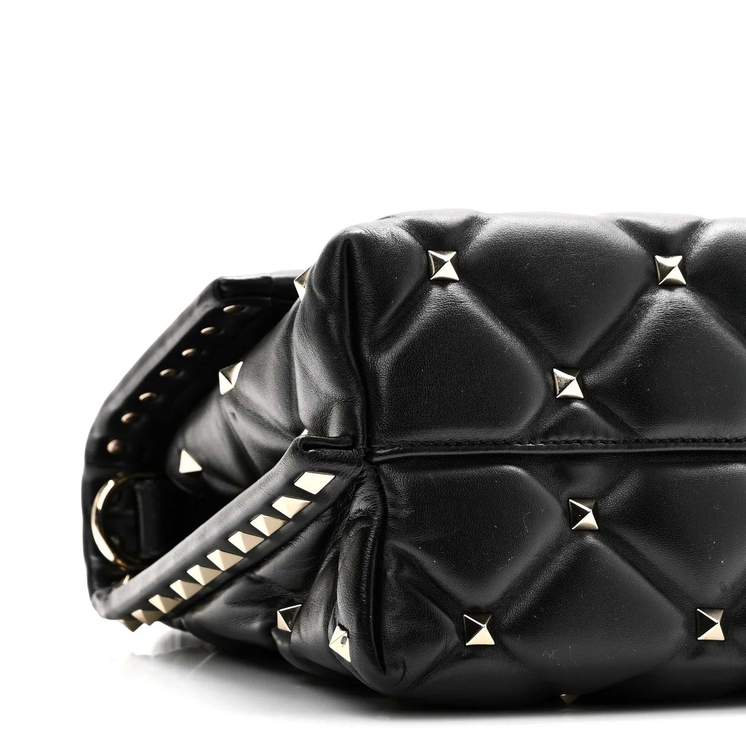 Lambskin VLTN Print Candystud Top Handle Bag Black - Top Club