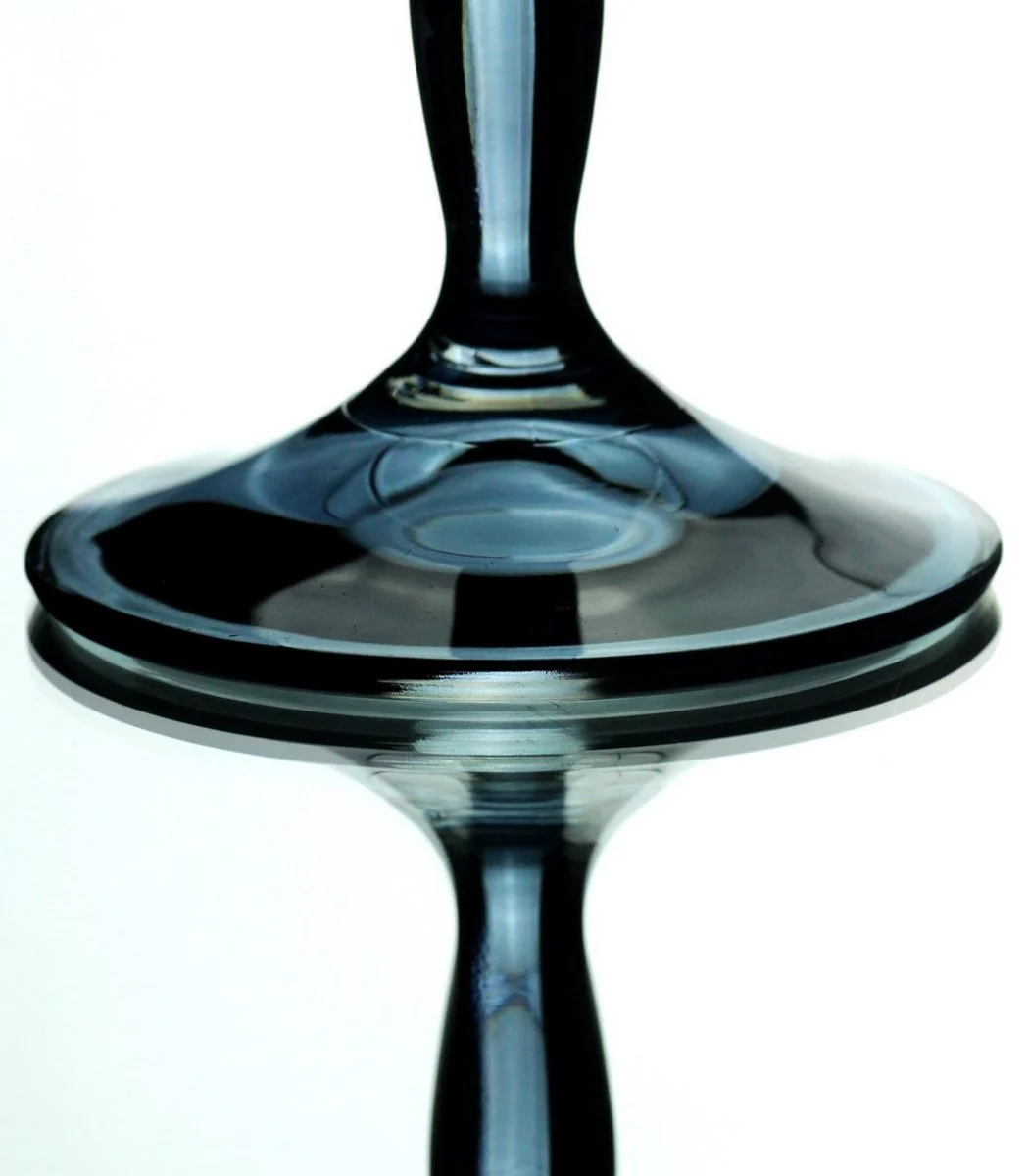 Luxury Baroque white wine glass set of 6 blue Ø 8.5 x H. 21 cm - Handmade wine glasses - Hotel & Restaurant Accessories - Luxury quality