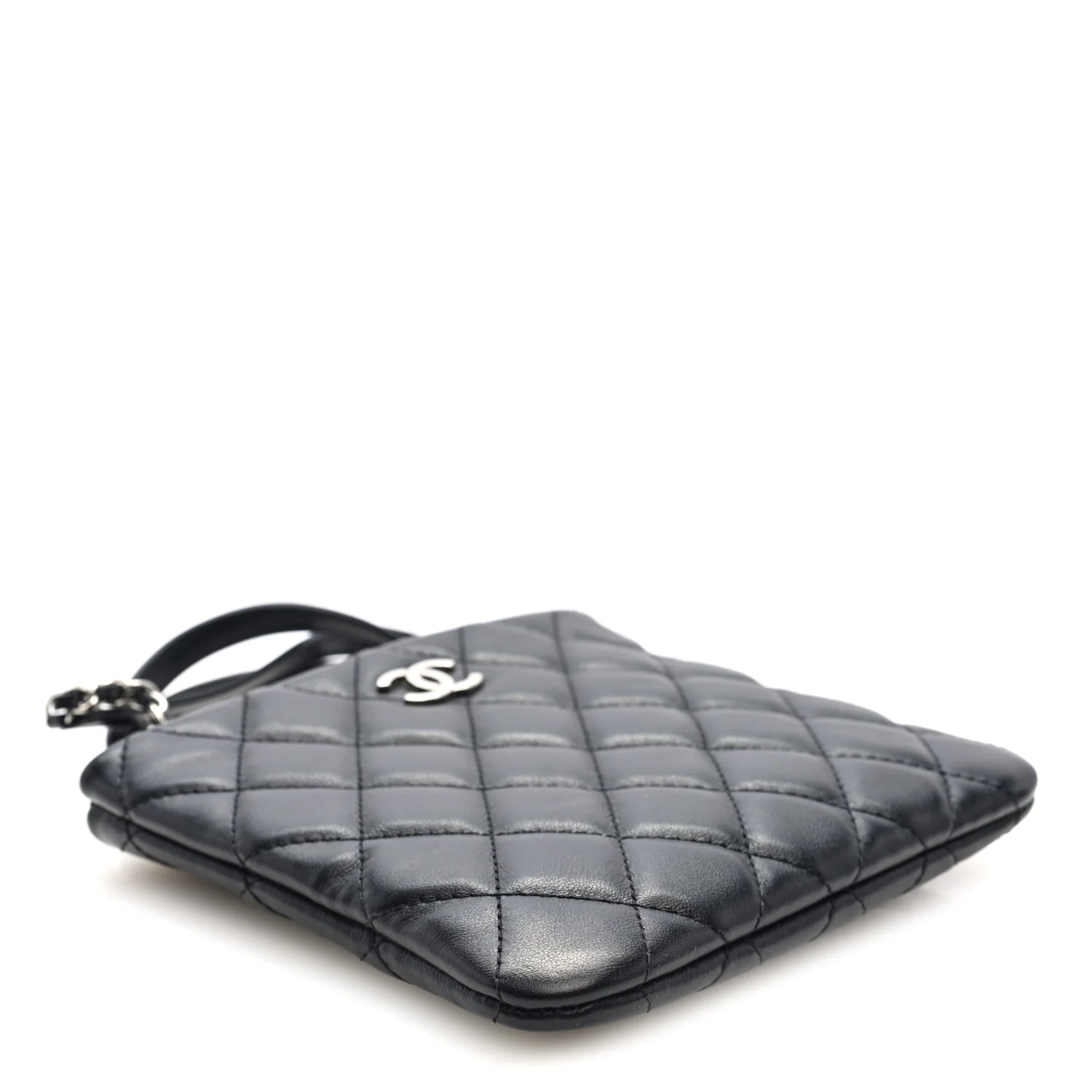 Lambskin Quilted Crossbody Bag Black - Top Club