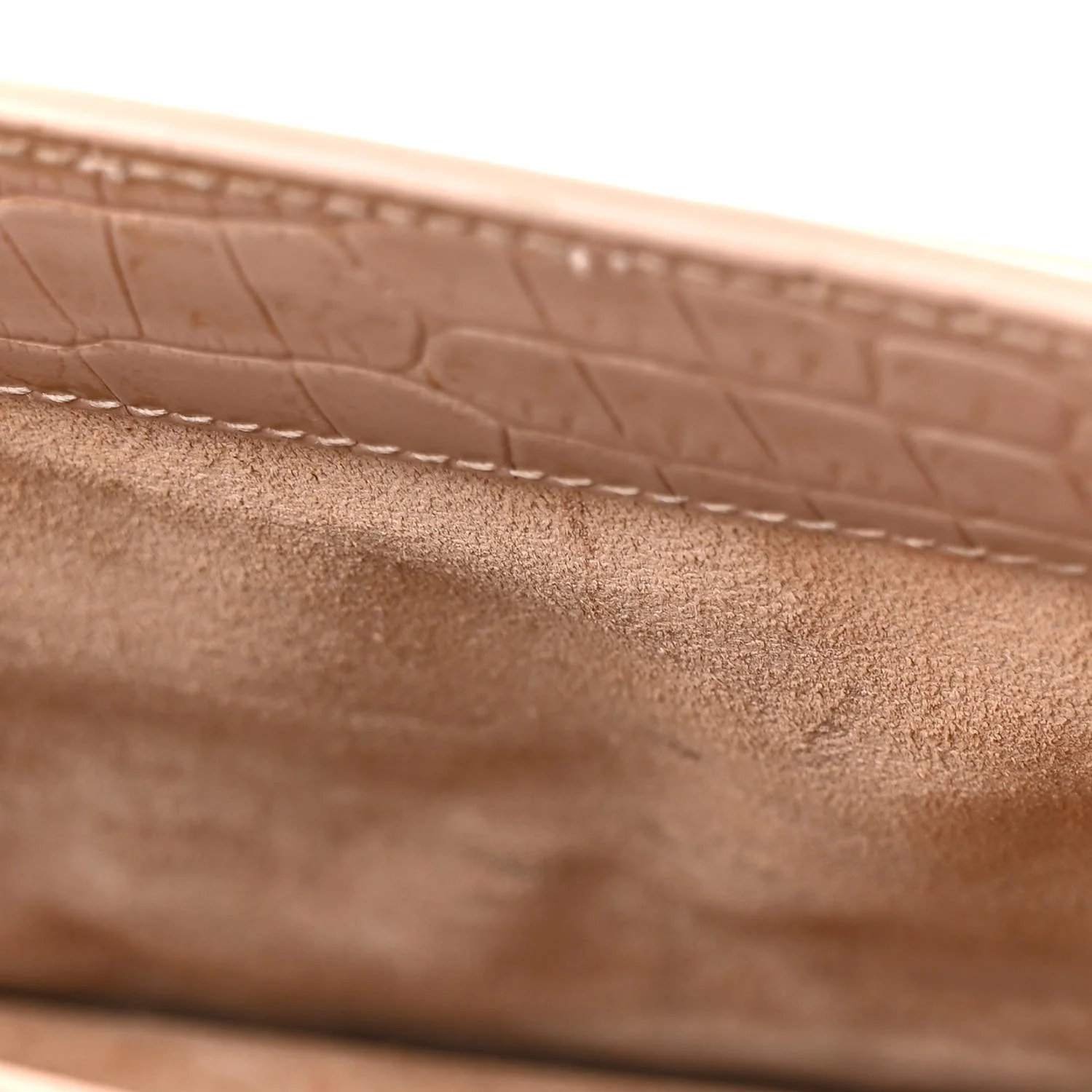 Calfskin Crocodile Embossed Medium Monogram Sunset Rose Antic - Top Club