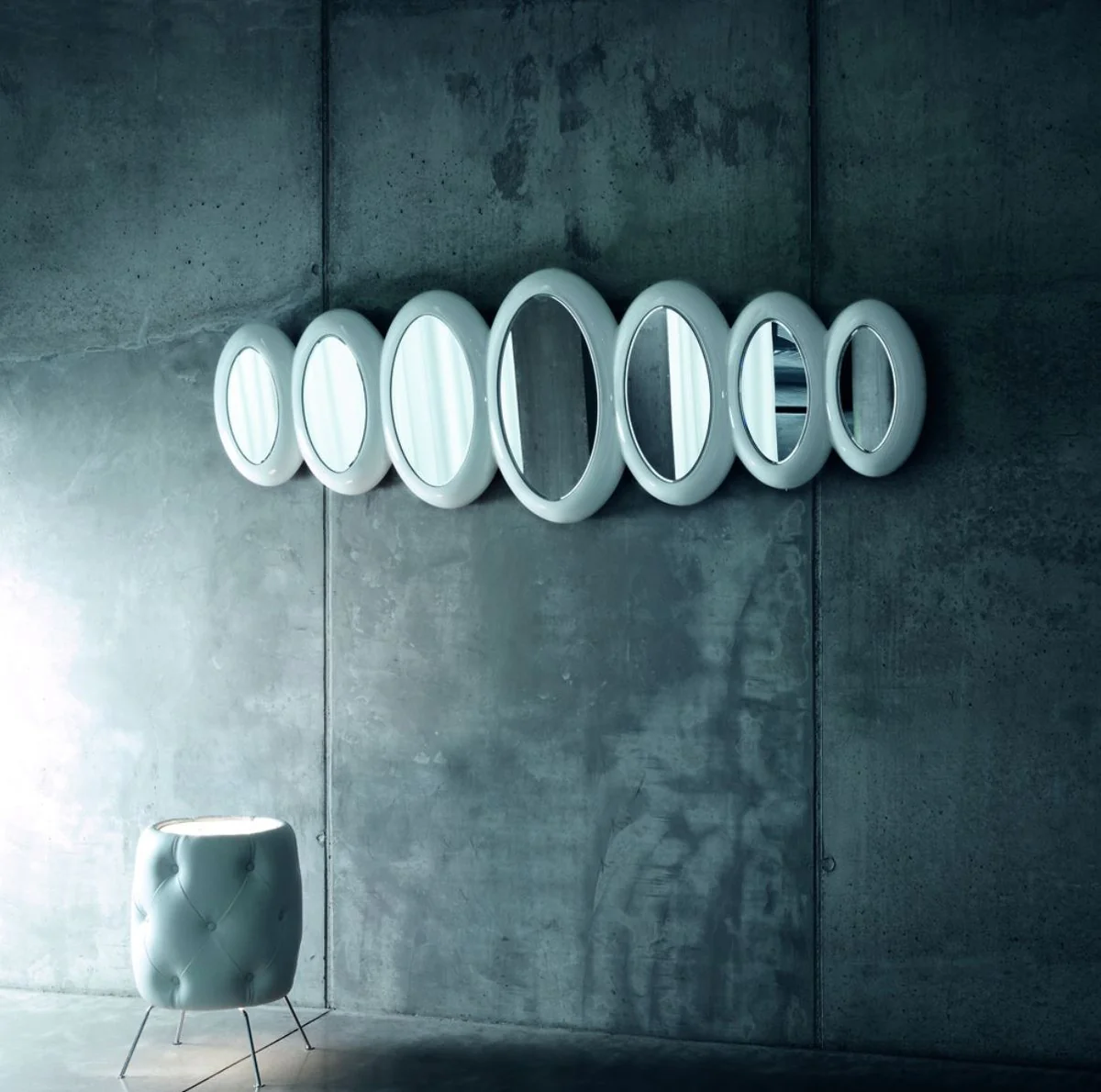Luxury designer mirror high gloss white 195 x H. 67 cm - Hotel Collection