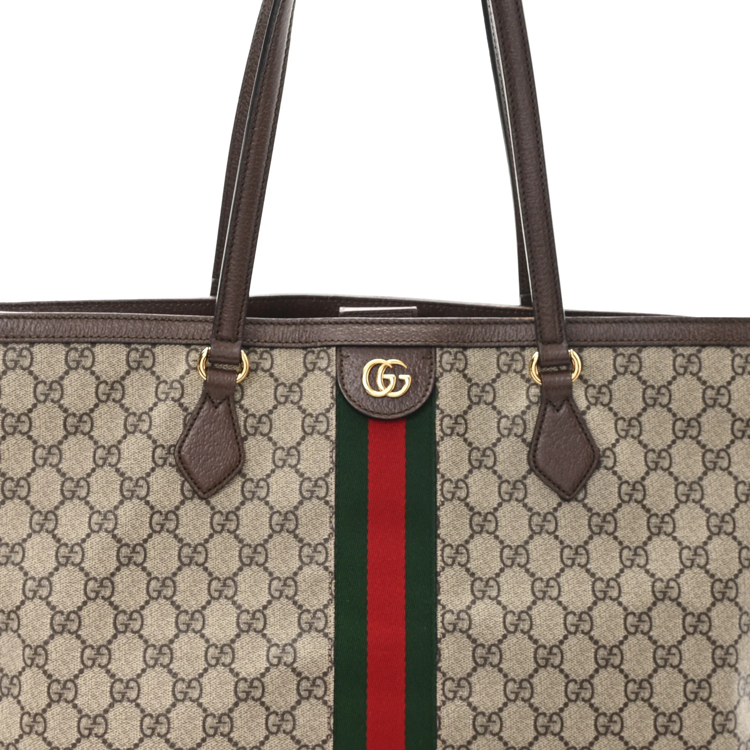 GG Supreme Monogram Medium Ophidia Shopping Tote Brown - Top Club