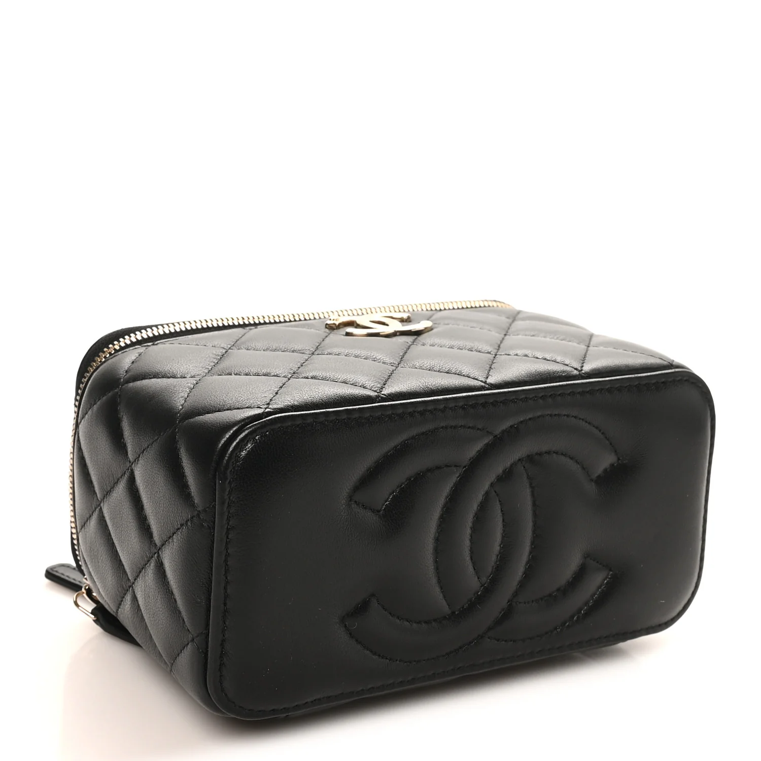 Lambskin Quilted Small CC Vanity Case Black - Top Club