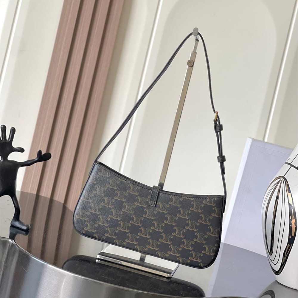 Celine TINA SHOULDER BAG IN Triomphe canvas - Top Club