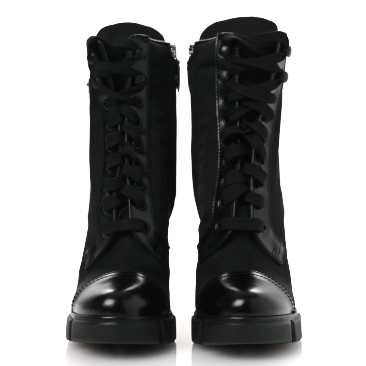 Spazzolato Re-Nylon Metal Triangle Logo 110mm Ankle Boots 36.5 Black - Top Club