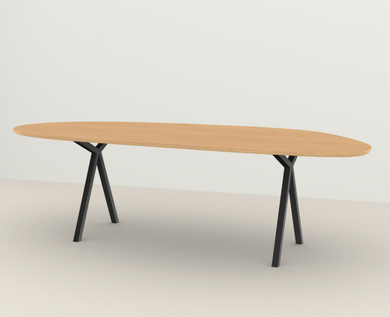Studio HENK tafel Slim X-type Blob (organisch), zwart frame