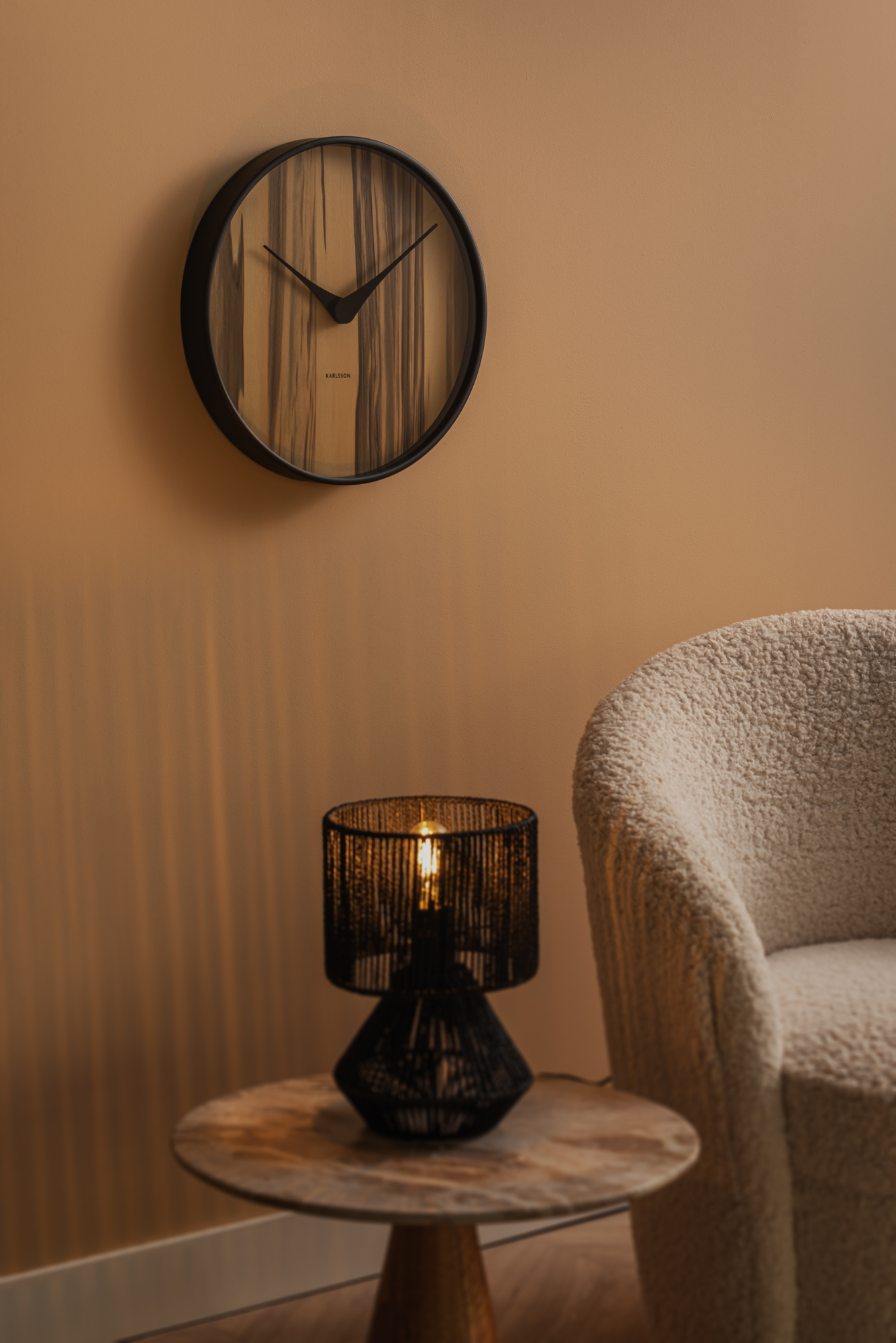 Wall clock Wood Melange light wood