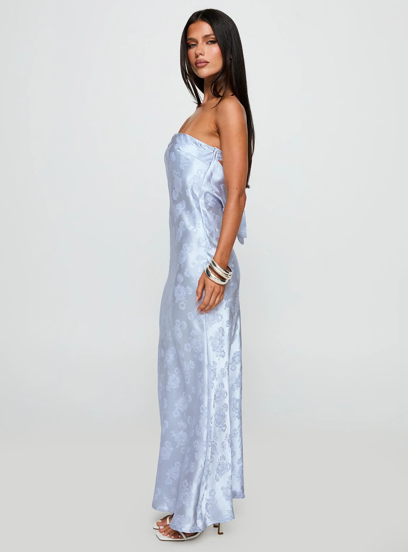 Haley Maxi Dress Blue Jacquard