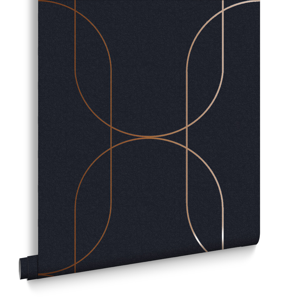 Graham & Brown  vliesbehang  Palais Navy & Copper Graham & Brown  vliesbehang  Palais Navy & Copper
