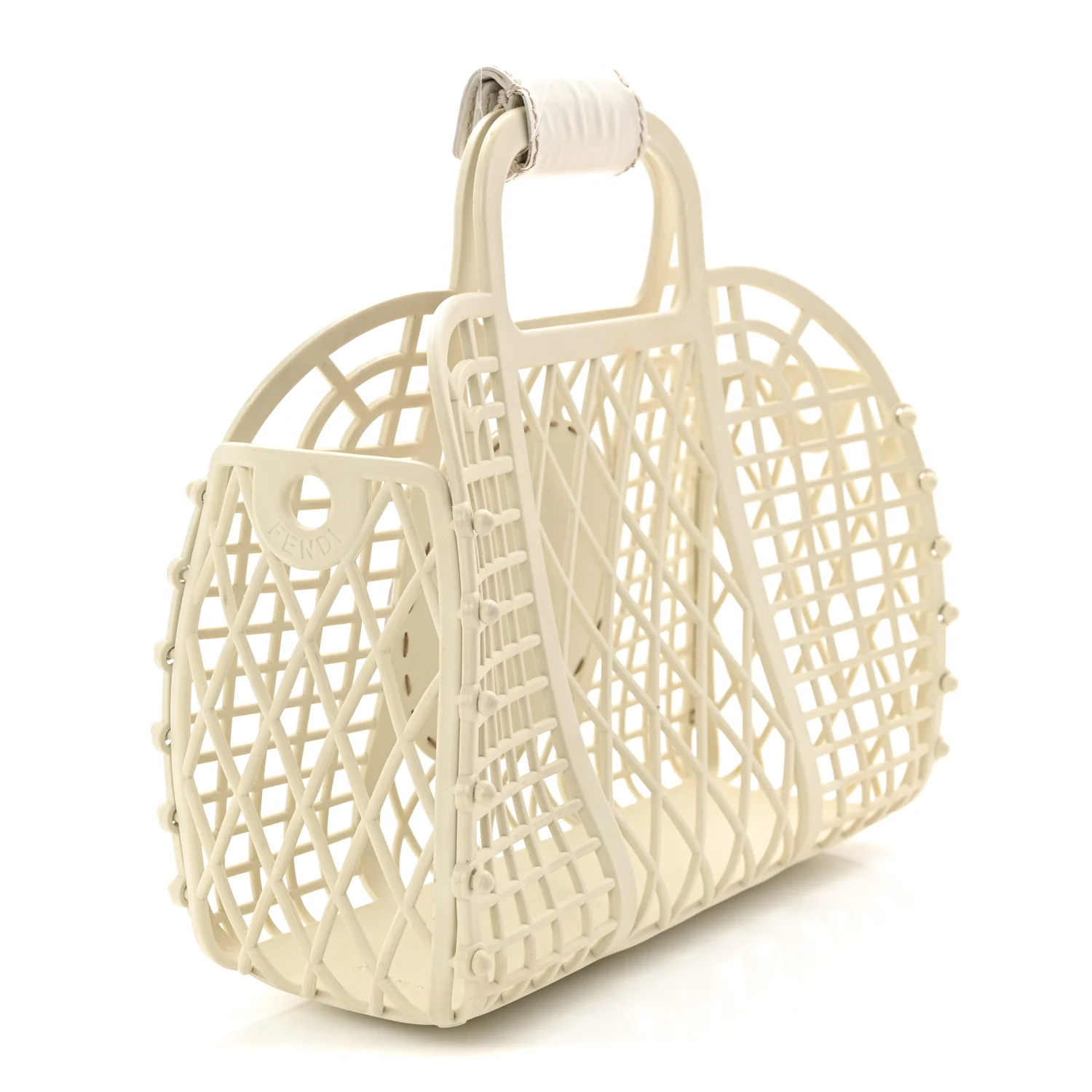 Recycled Plastic Vitello Liberty Matte Small Fendi Basket White Ice - Top Club