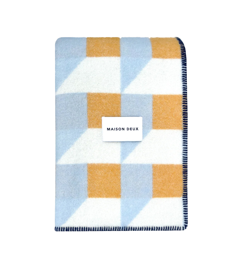 Plaid Cubics 200x130 cm blue honey