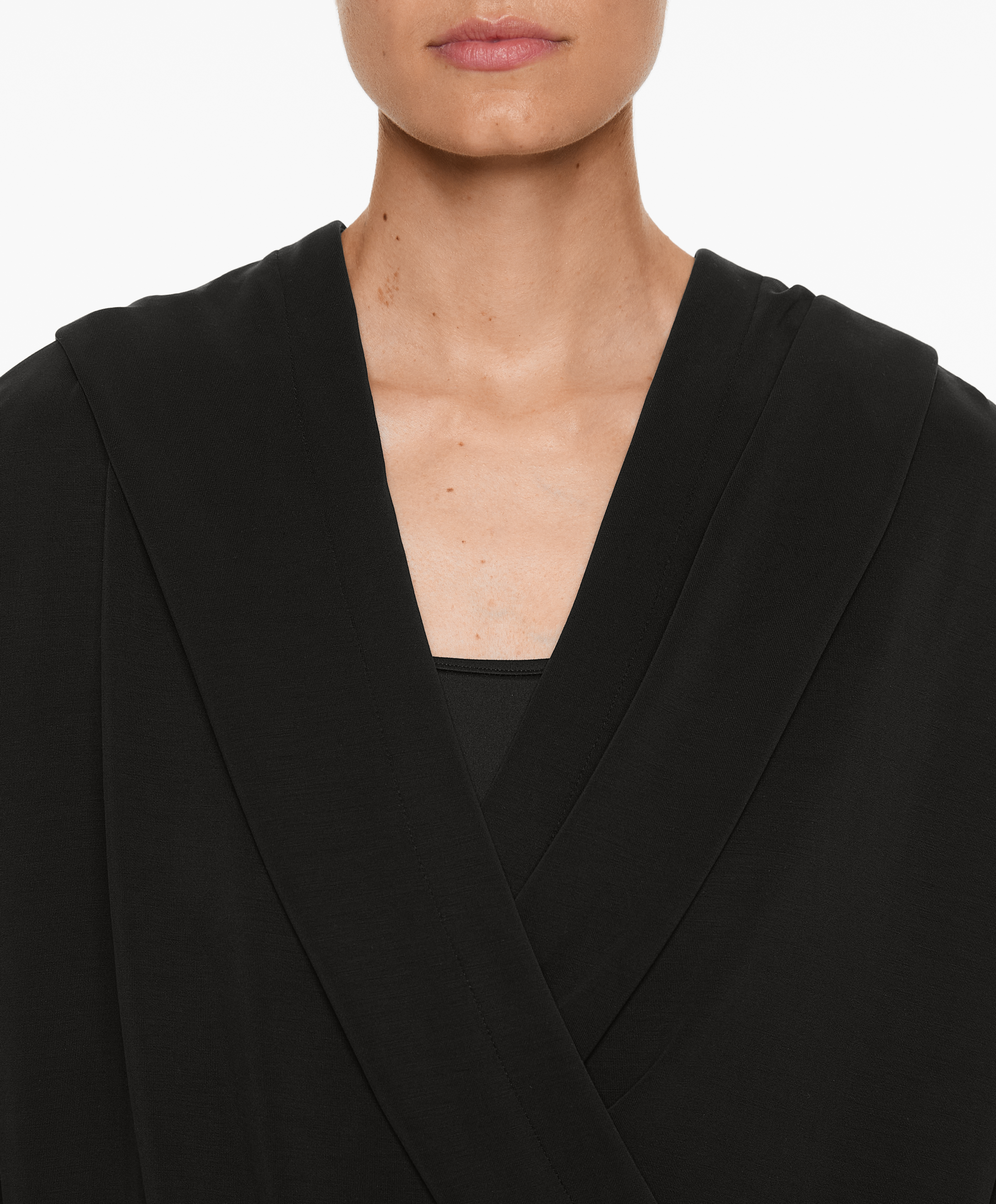 OYSHO Hooded wrap sweatshirt with modal