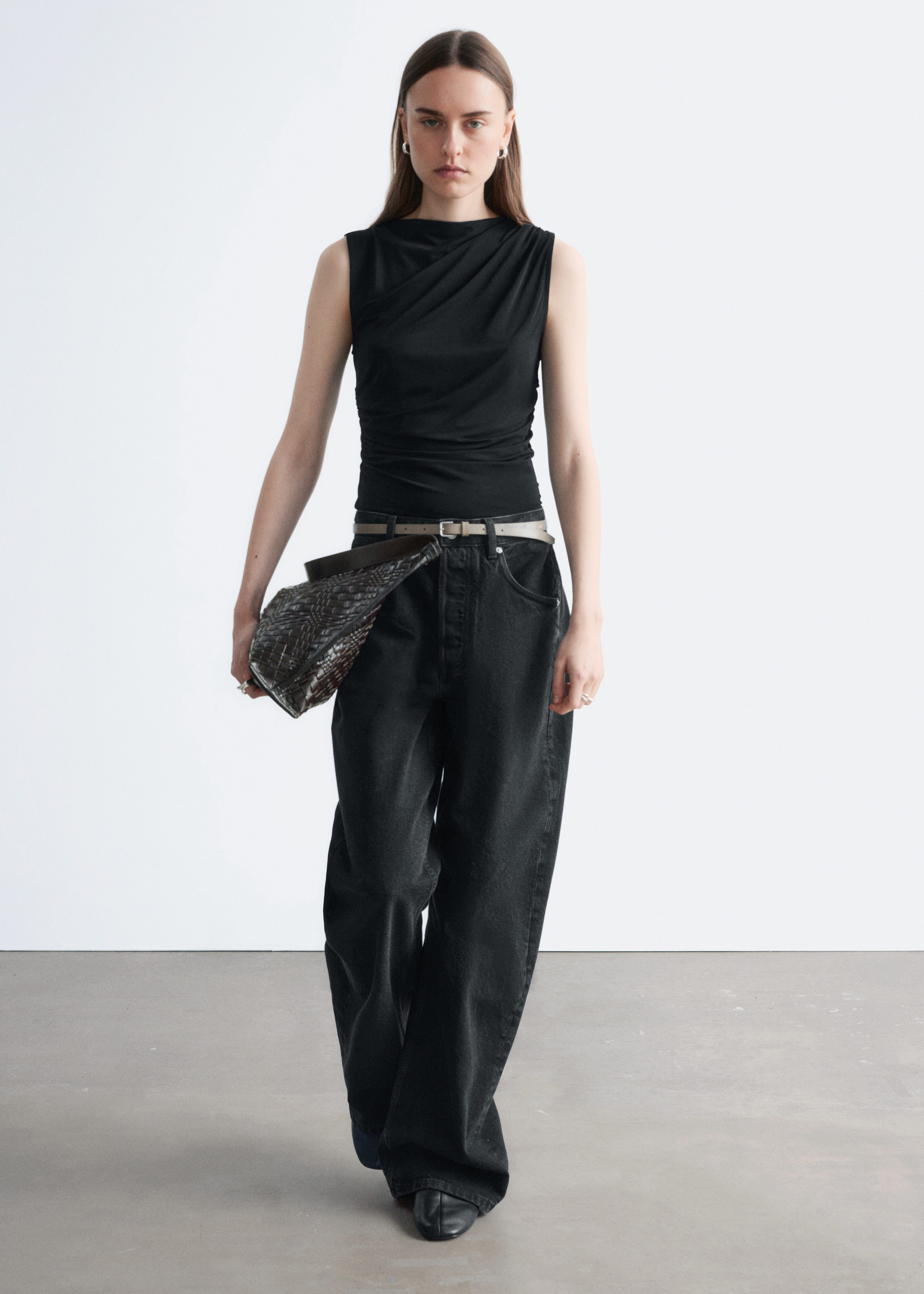 & Other Stories DRAPED JERSEY TOP
