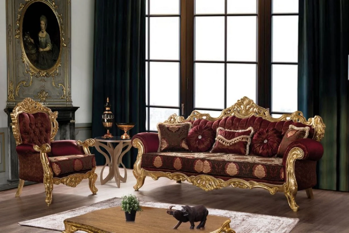 Luxury Baroque Coffee Table Gold - Solid Wood Living Room Table in Baroque Style - Baroque Living Room Furniture - Noble & Magnificent