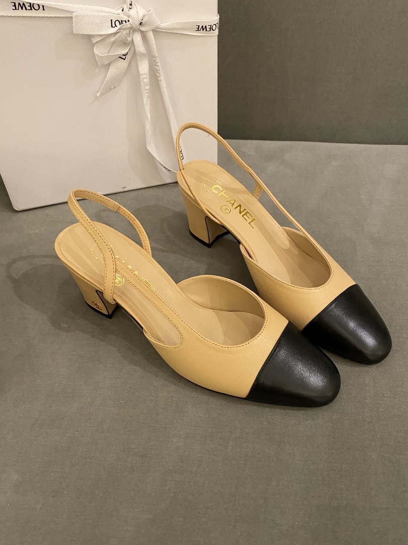 Chanel Women's Slingbacks Goatskin Grosgrain Sandals Shoes C91002 - Sneaker Replica Workshop