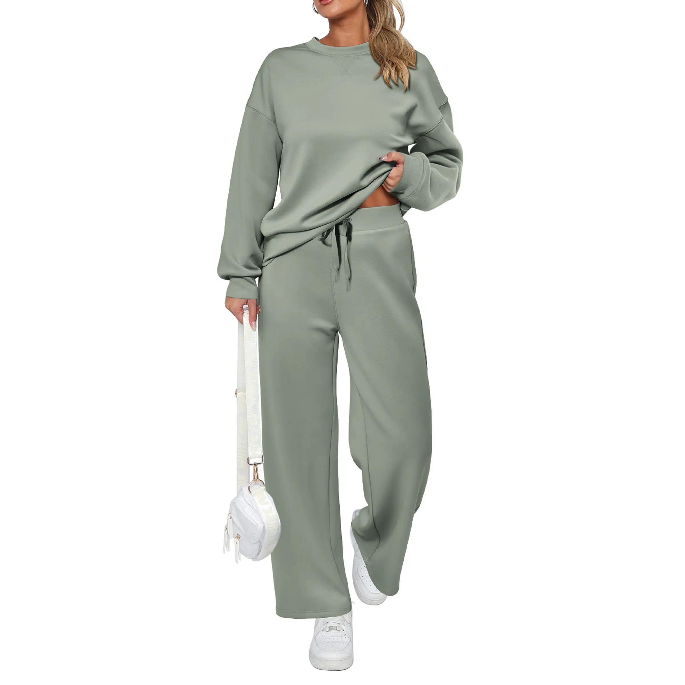 PrettyGarden Women's 2 Piece Outfits Long Sleeve Pullover Tops And Long Pants Lounge Sets Tracksuit
