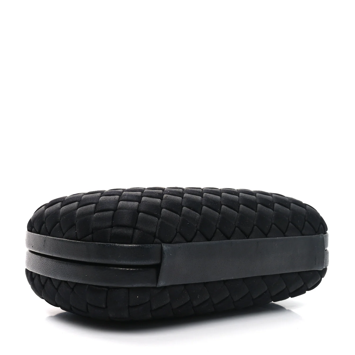 Satin Intreccio Impero Knot Clutch Black - Top Club