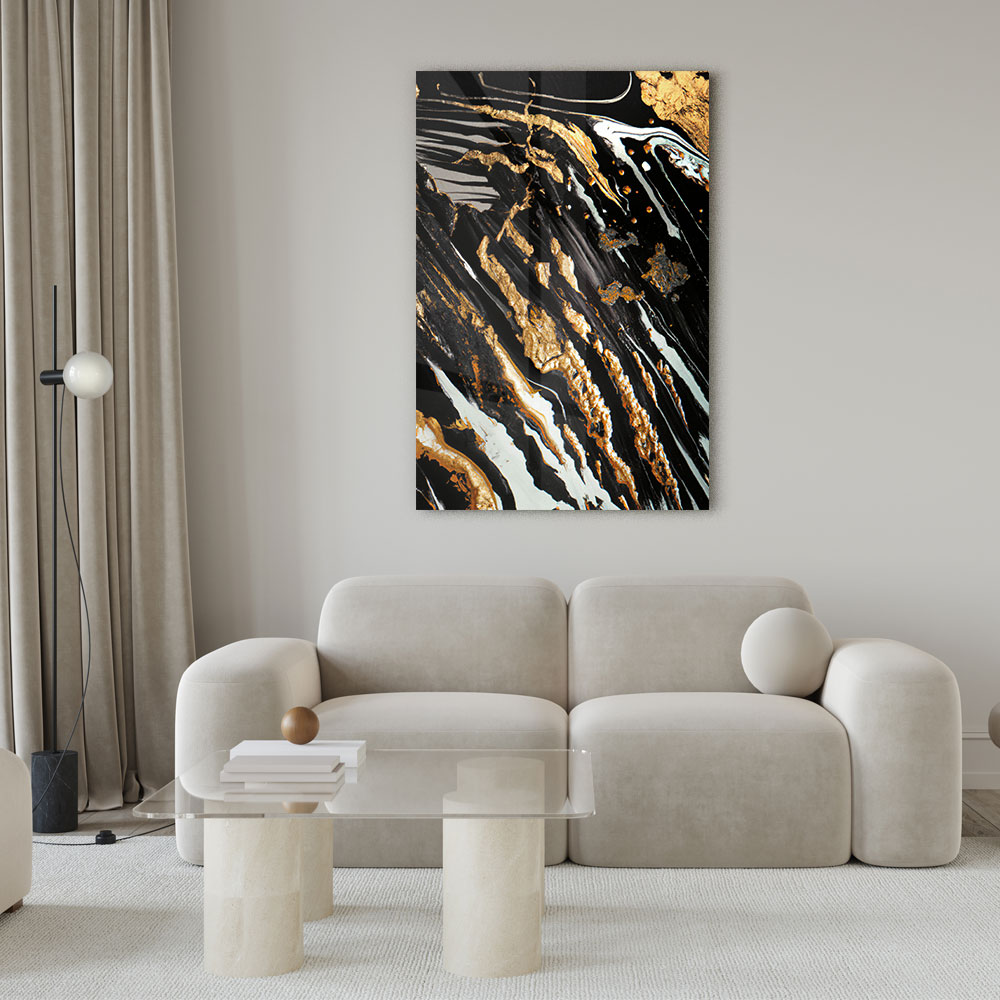 Walljar acrylglas schilderij - Golden paint Acrylglas schilderij - 150 x 225 cm