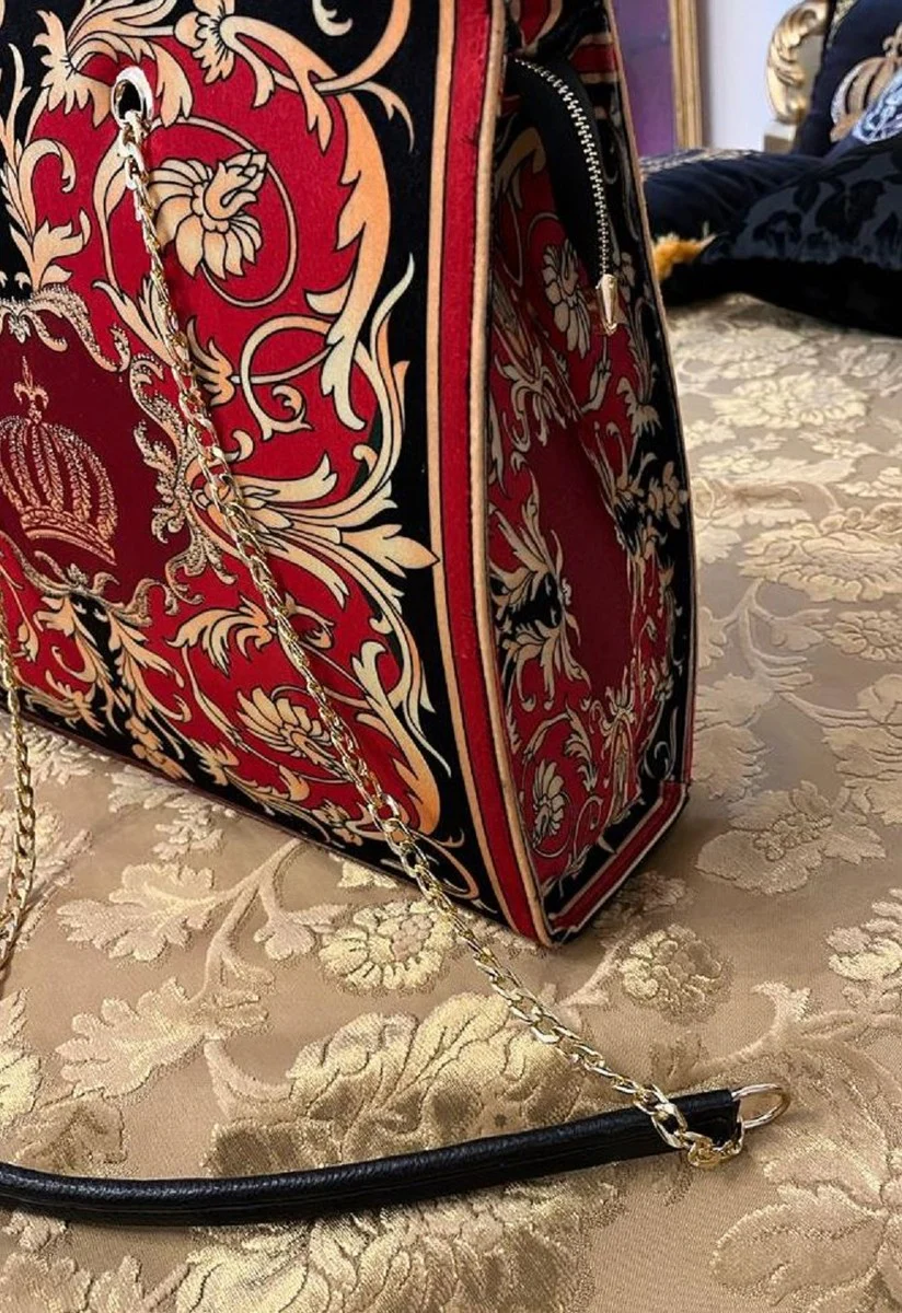 Pompöös by Luxus women's handbag crown and glitter stones red / black / gold 43 x H. 43 cm - designed by Harald Glööckler