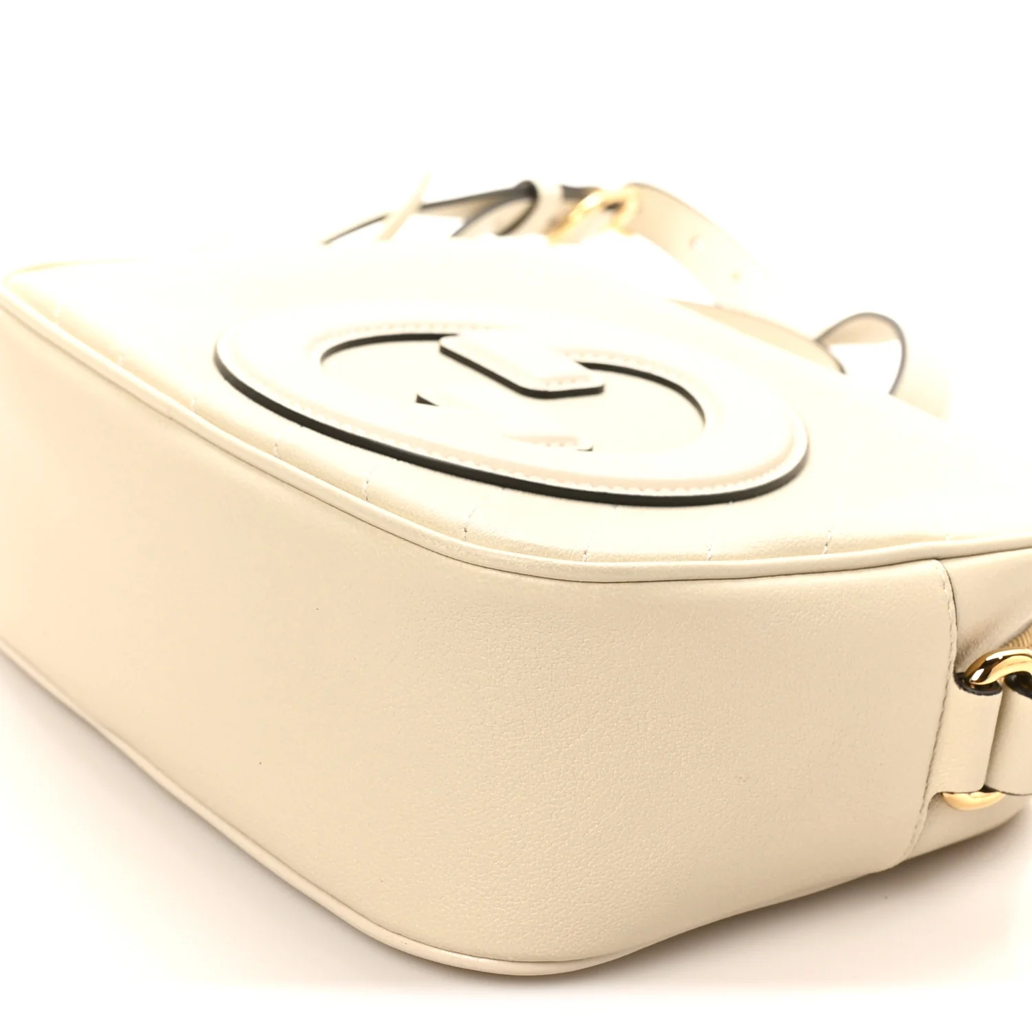 Sakai Be Green Calfskin Diagonal Stitched Small Blondie Shoulder Bag Mystic White - Top Club