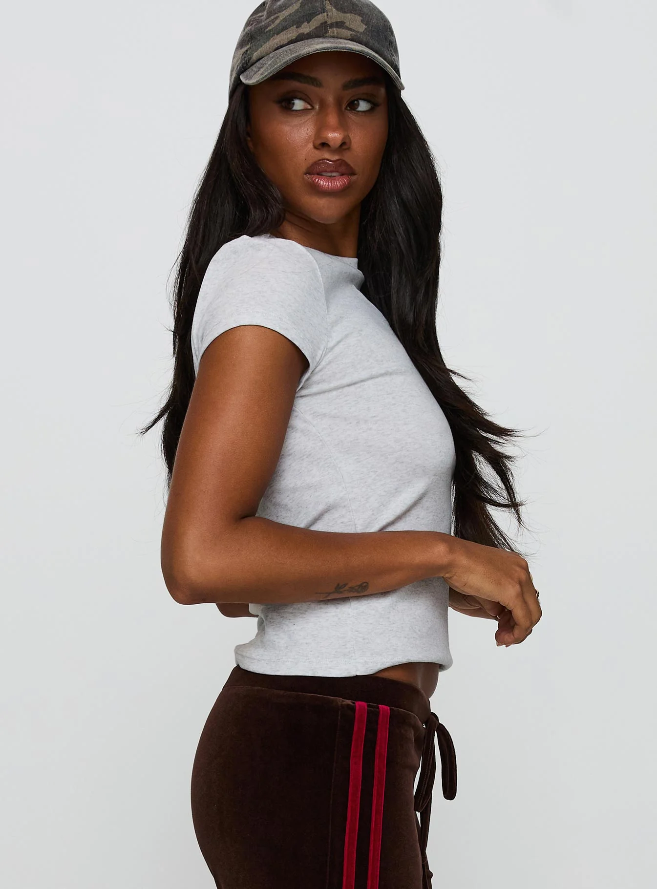 Prestige Longline Baby Tee Grey