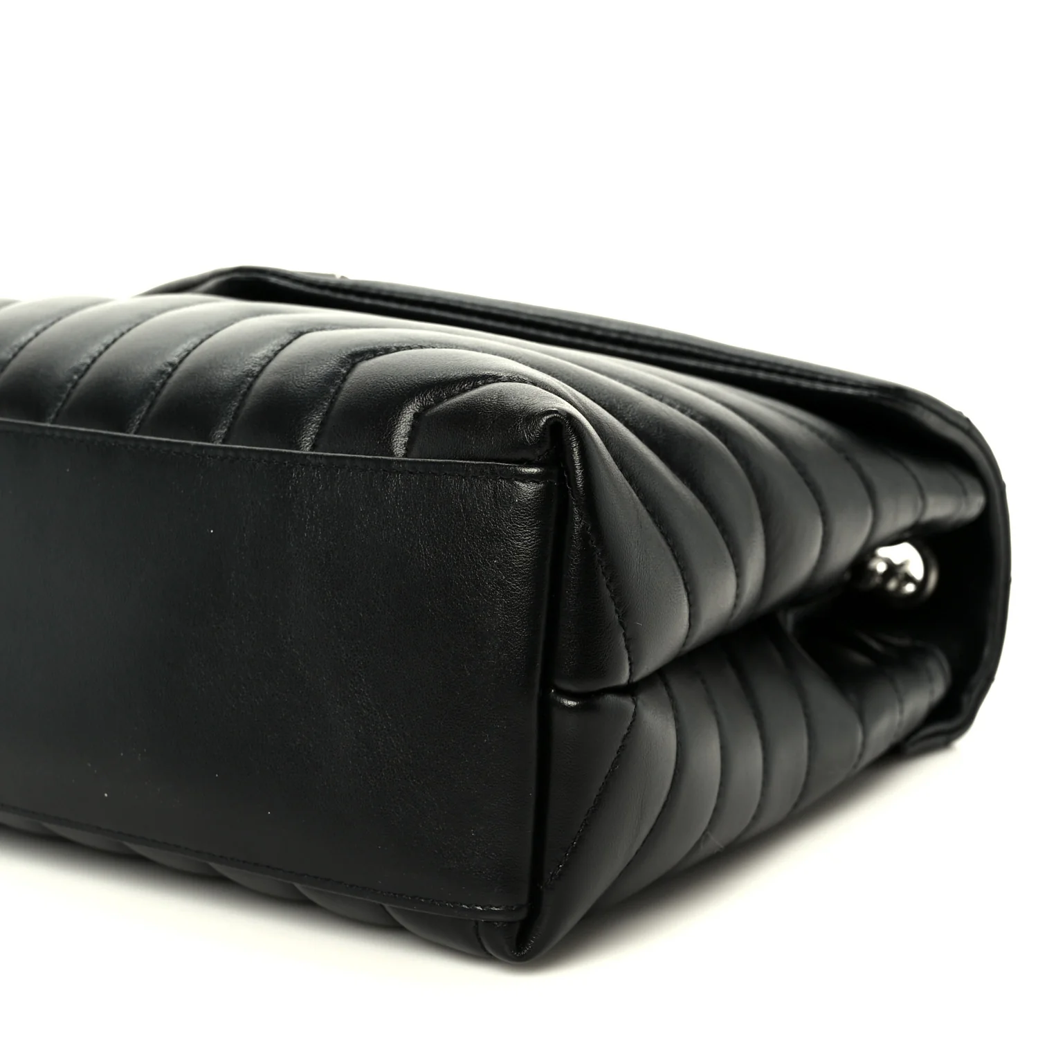 Calfskin Y Quilted Monogram Medium Loulou Chain Satchel Black - Top Club