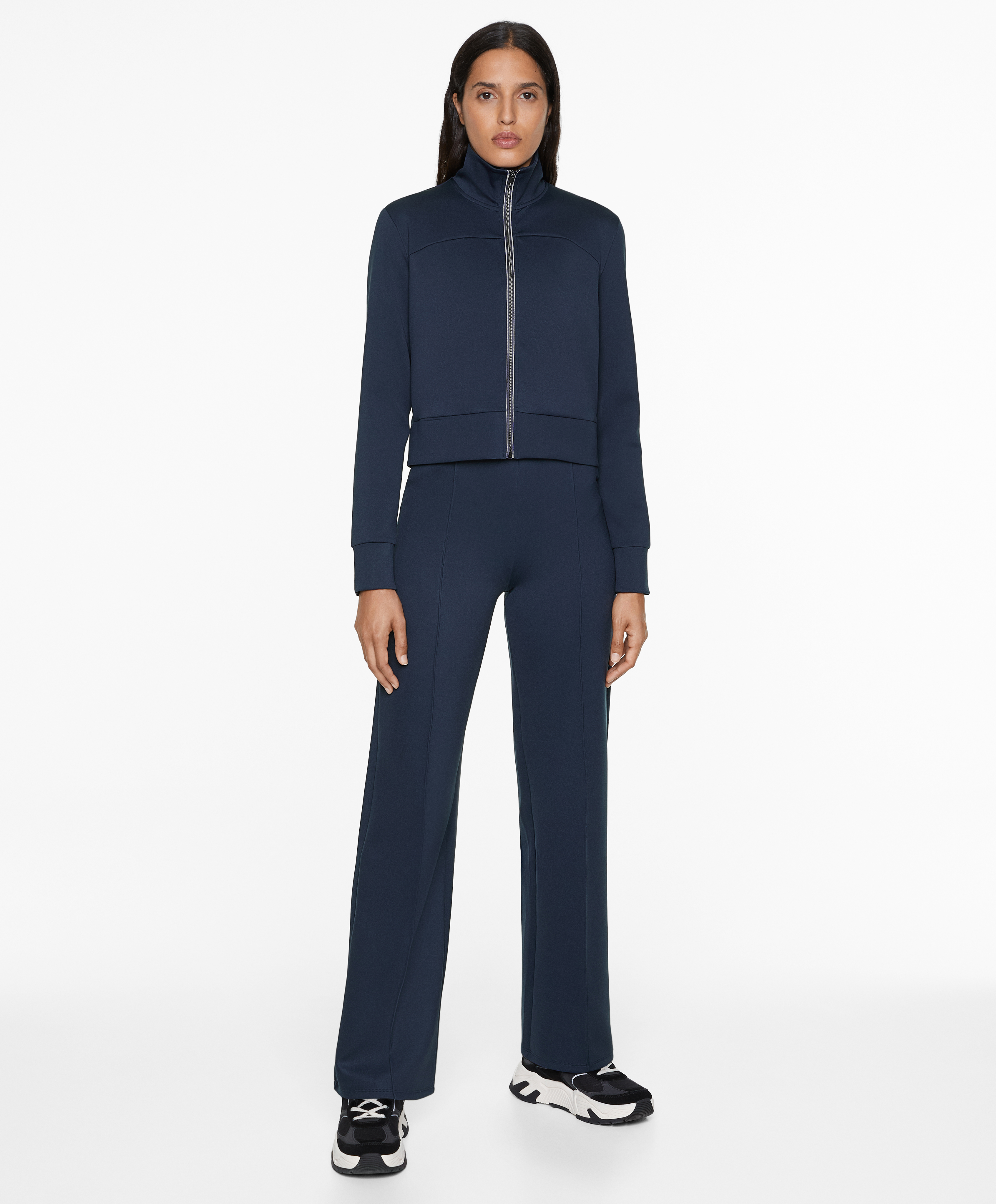 OYSHO Neoprene-effect straight-leg trousers
