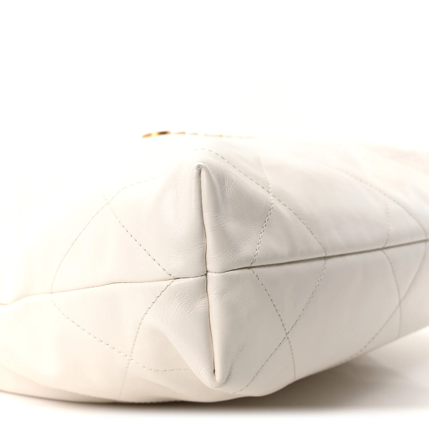 Shiny Calfskin Quilted Small Chanel 22 White - Top Club