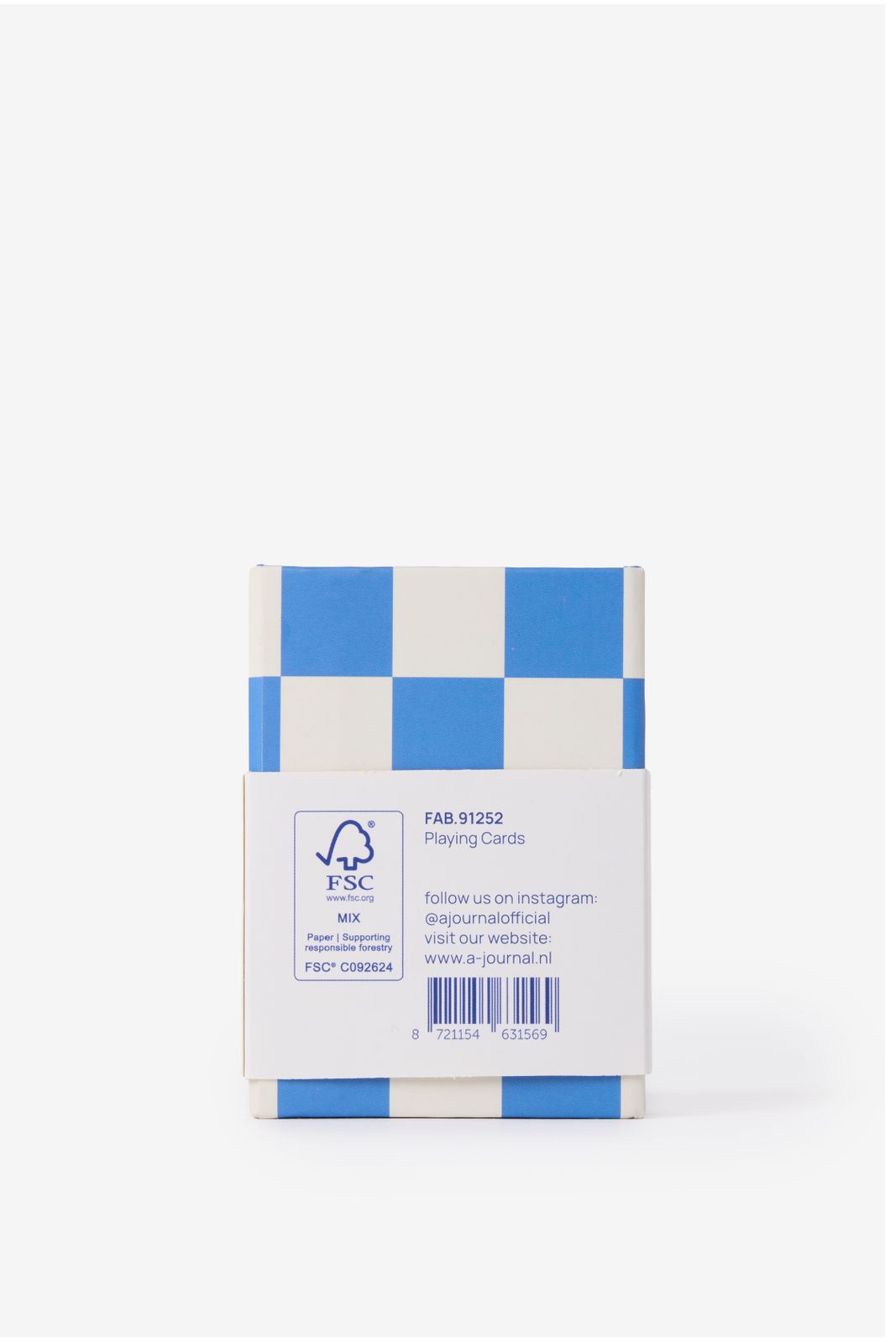 A-journal blauw geblokt kaartspel