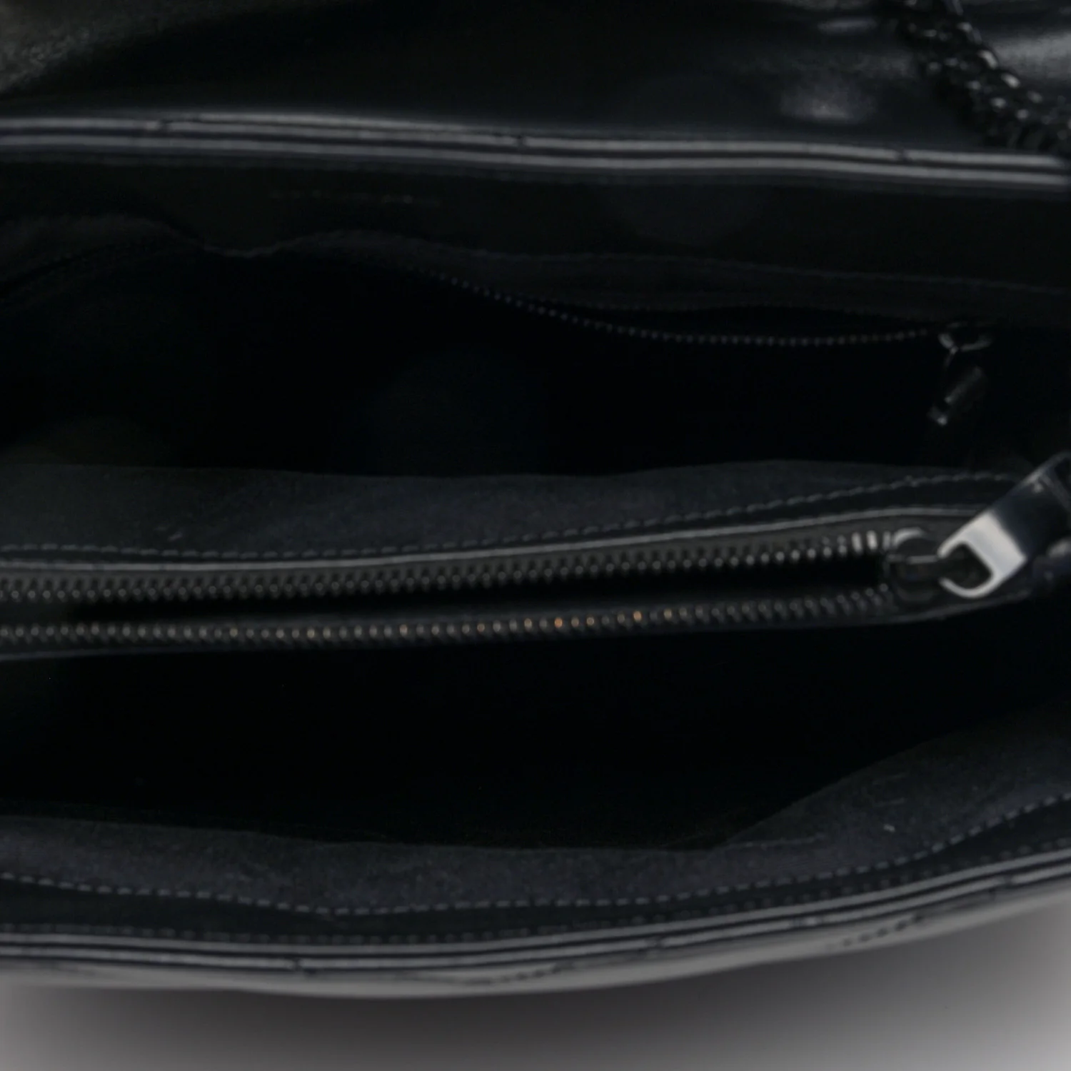Calfskin Y Quilted Monogram Monochrome Medium Loulou Chain Satchel Black - Top Club