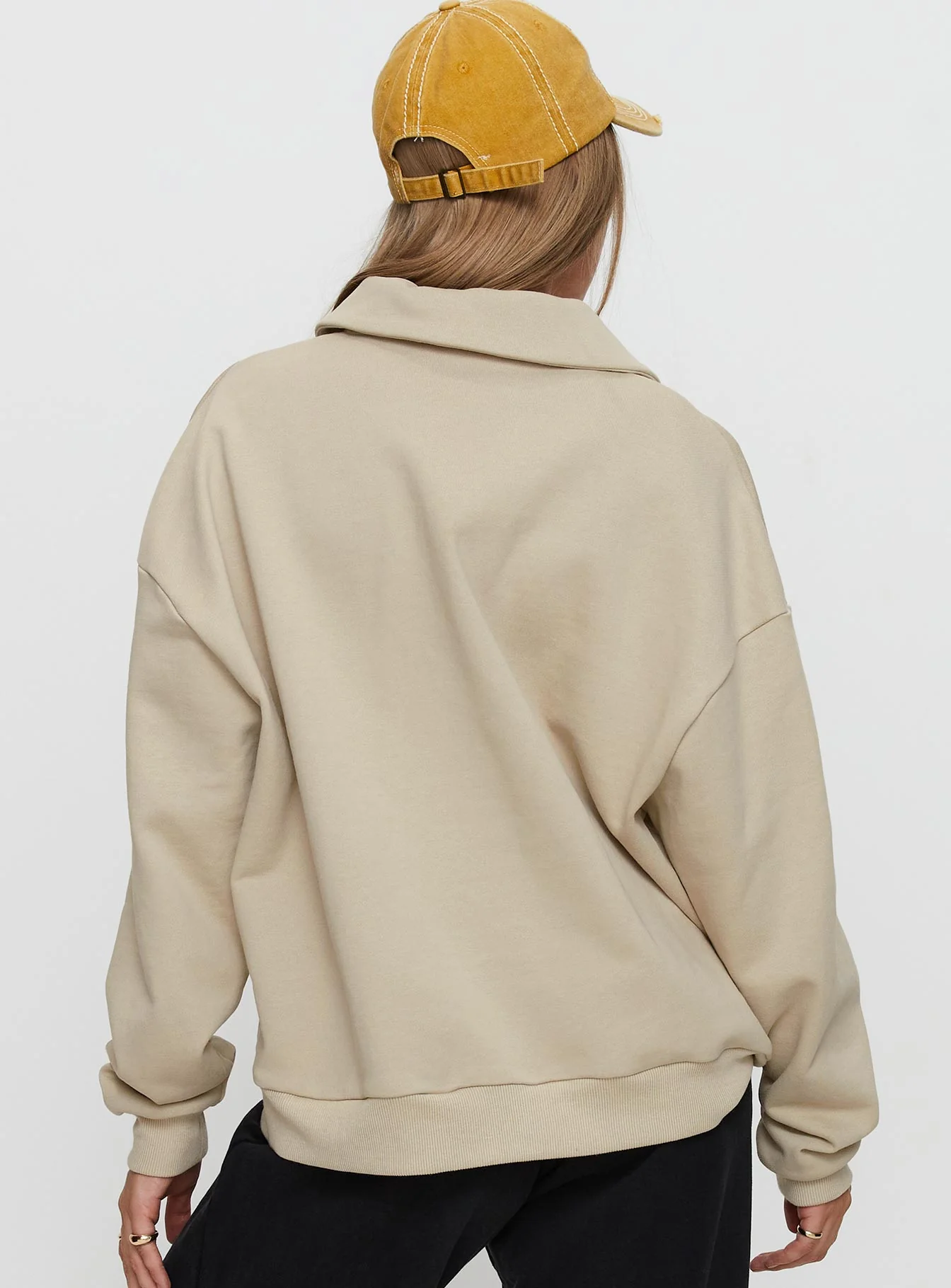 Back Around Collared Fleece Jumper Oat