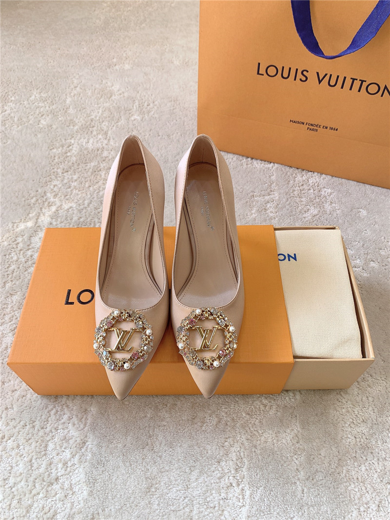 louis vuitton LV silk diamond buckle high heels - Sneaker Replica Workshop