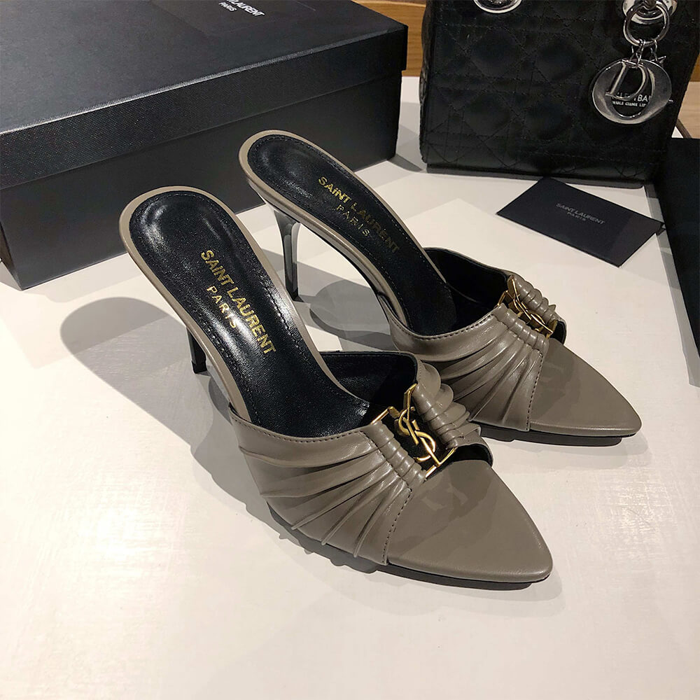 YSL  BABYLONE MULES IN SMOOTH LEATHER - Top Club
