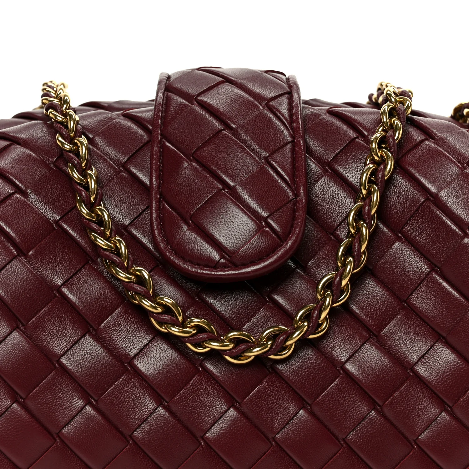 Nappa Intrecciato Teen The Lauren 1980 Clutch With Chain Barolo - Top Club