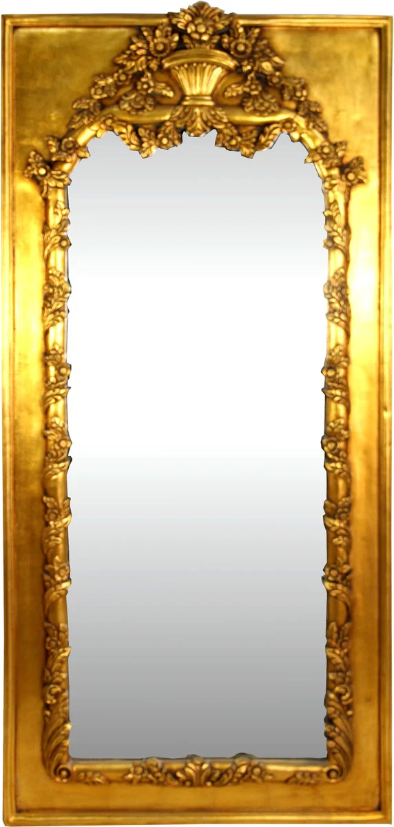 Baroque wall mirror gold antique style 85 x H. 190 cm - Magnificent baroque mirror with beautiful decorations