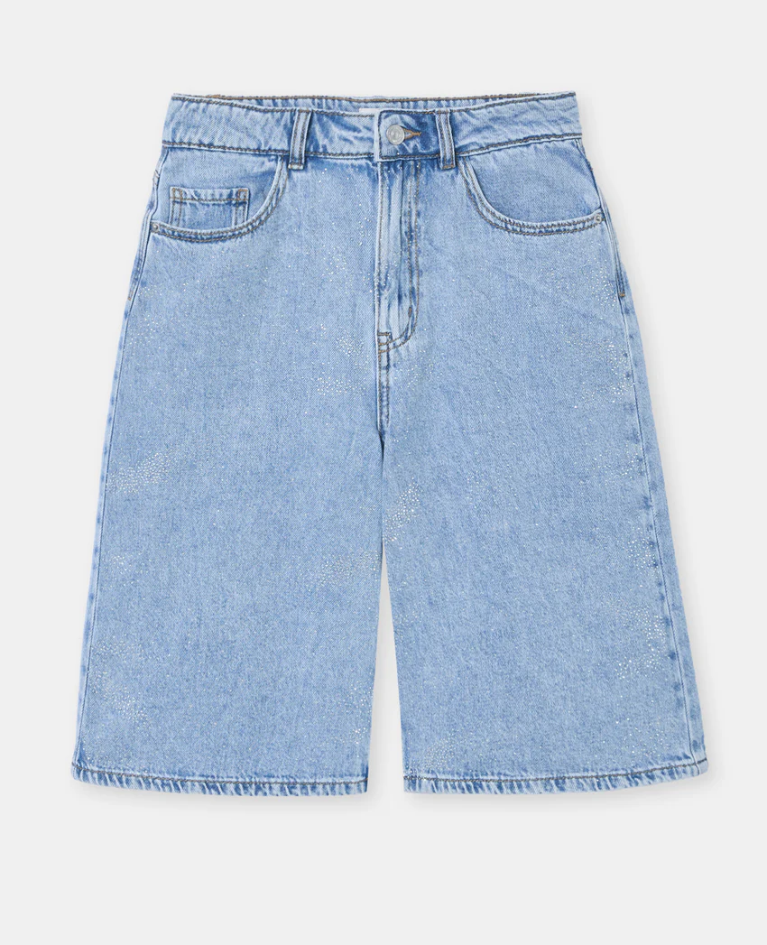 Pimkie Bermuda en jean taille haute avec mini-strass