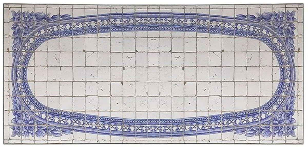 Luxury Baroque Dining Table - Handcrafted Wrought Iron Kitchen Table with Natural Stone Mosaic Tiles Table Top - Garden Table - Patio Table - Garden Patio Dining Room Furniture