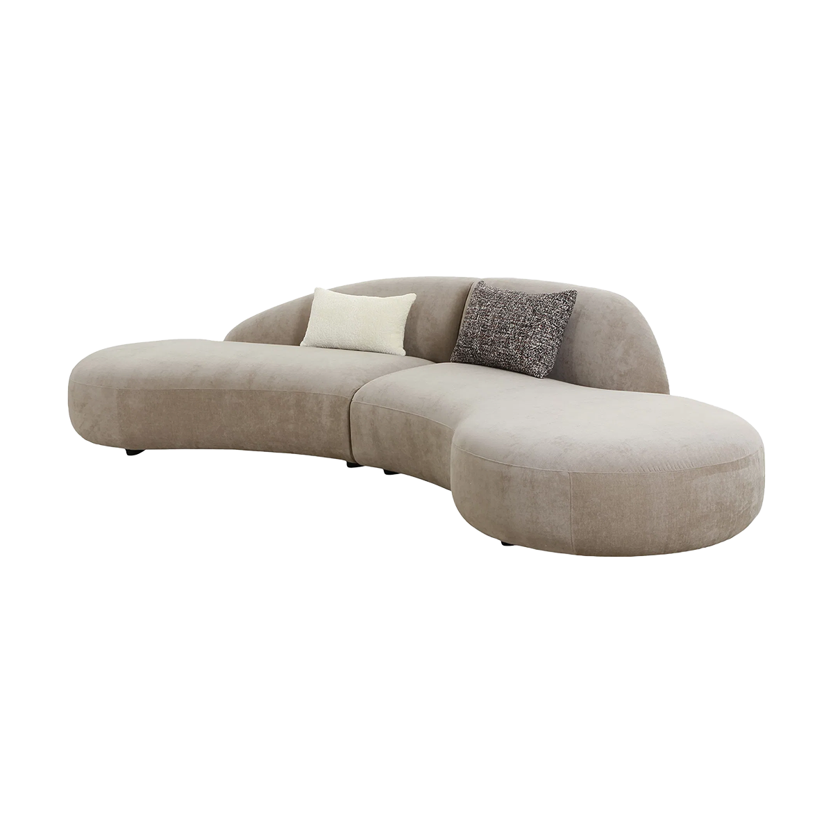Zitbank Milo met organische vorm  - met 2 kussens Beige