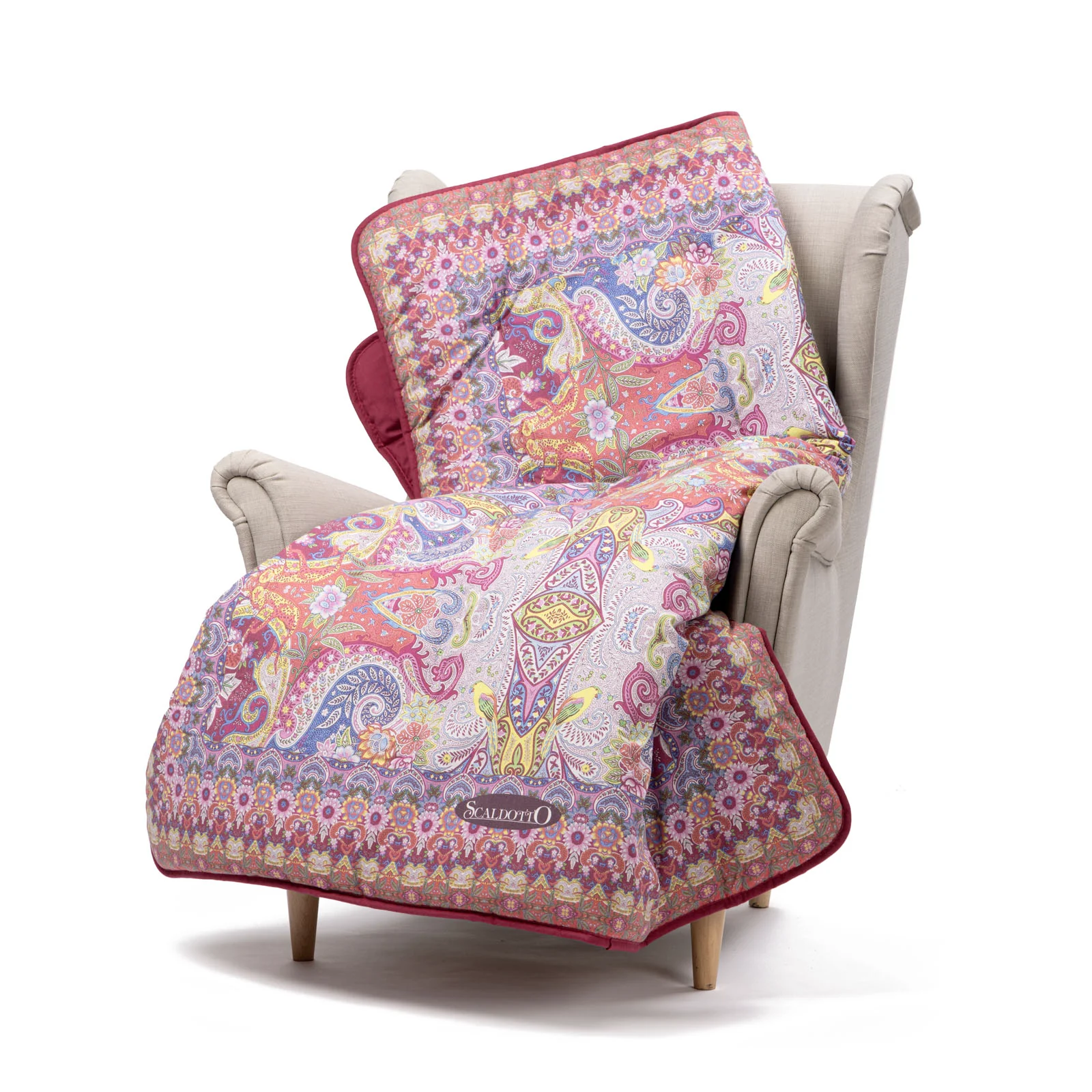 Plaid Scaldotto In Cotone Pettinato Alhambra Cm. 130X170 Fuxia Caleffi