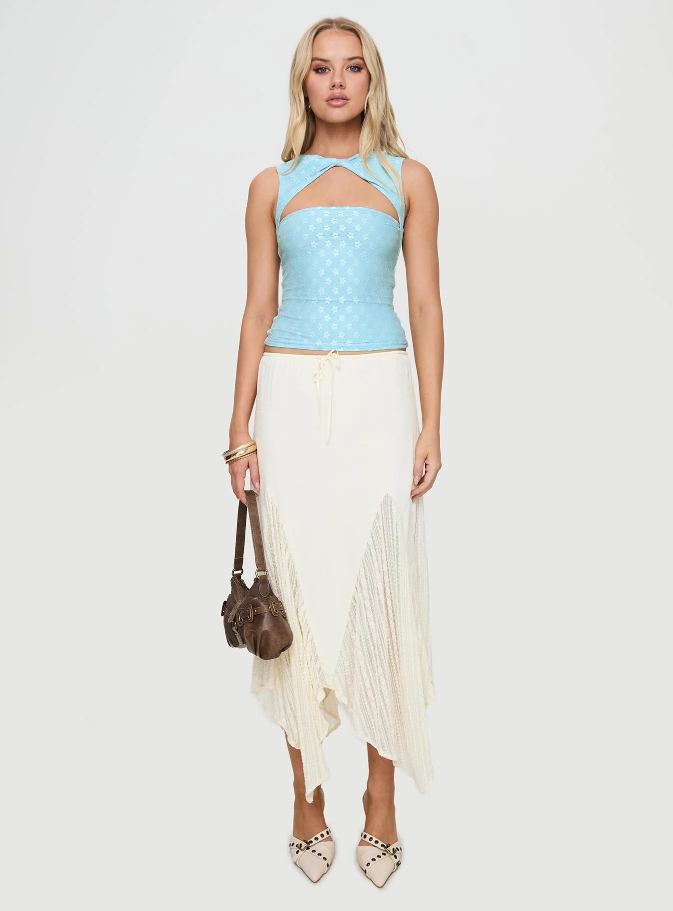 Martiney Twisted Tank Top Blue