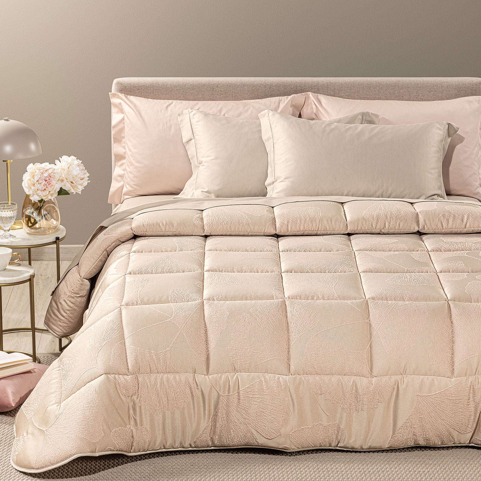 Trapunta In Raso Jacquard Agatha Matrimoniale Rosa Dreaming