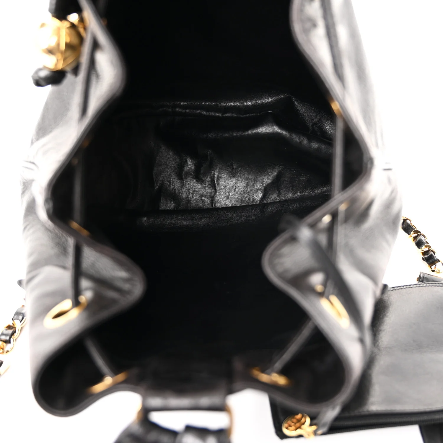 Lambskin CC Drawstring Backpack Black - Top Club