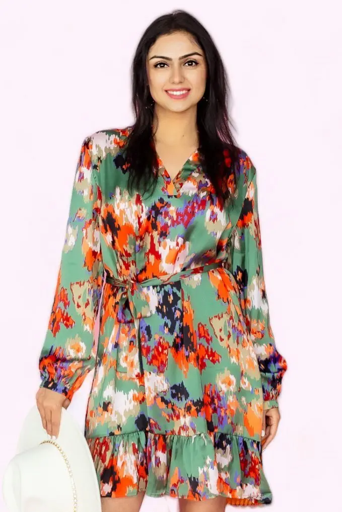 As Long As You Love Me Ruffled High Waist Dress - ALJEGJ