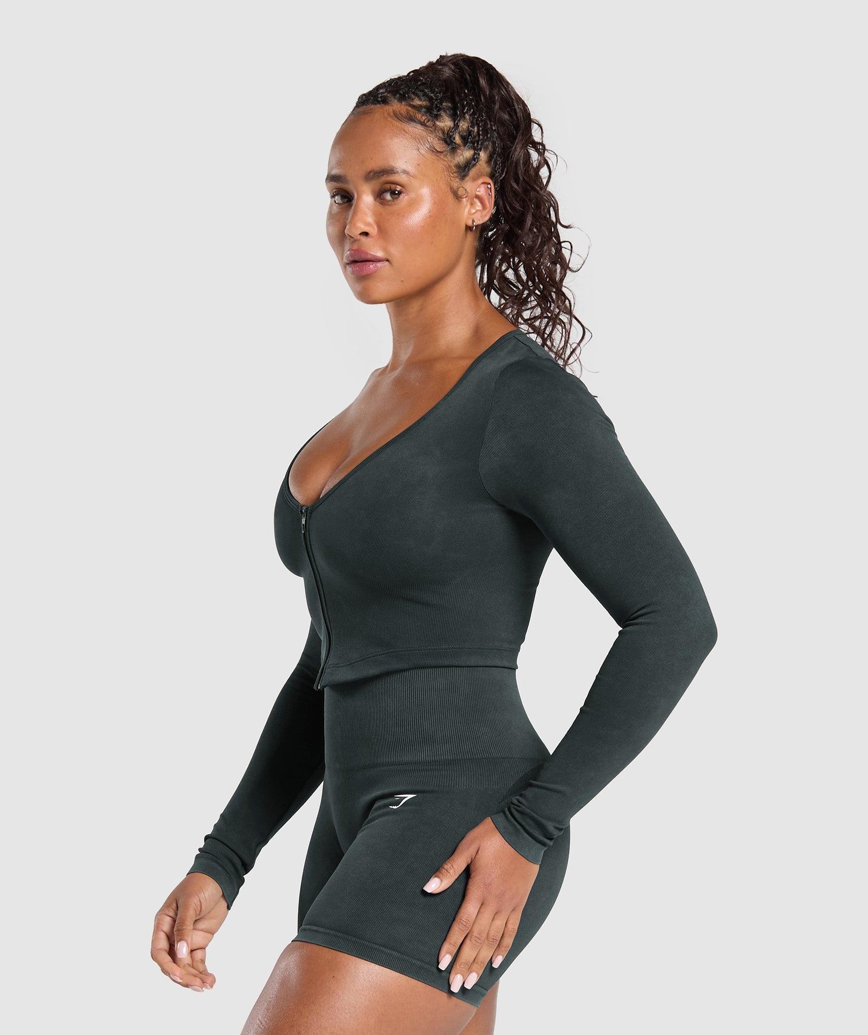 COACH Gains Seamless Washed Zip Up Jacket
