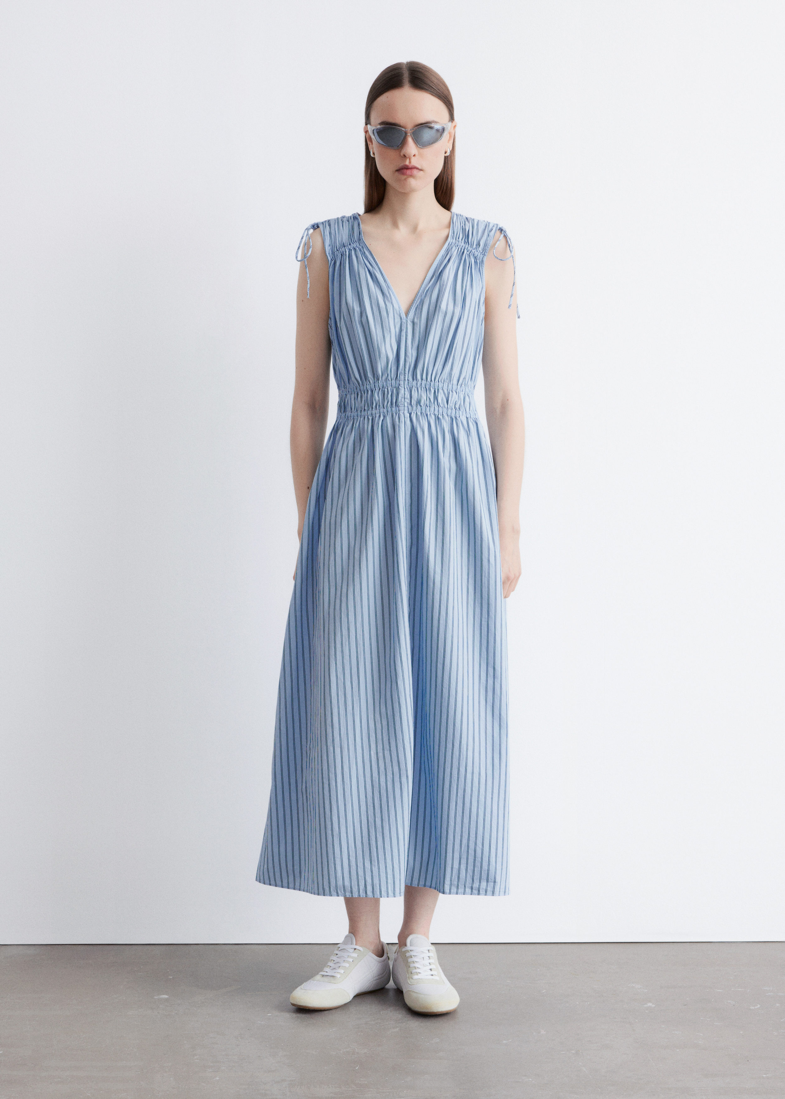 & Other Stories TIE-DETAILED MIDI DRESS