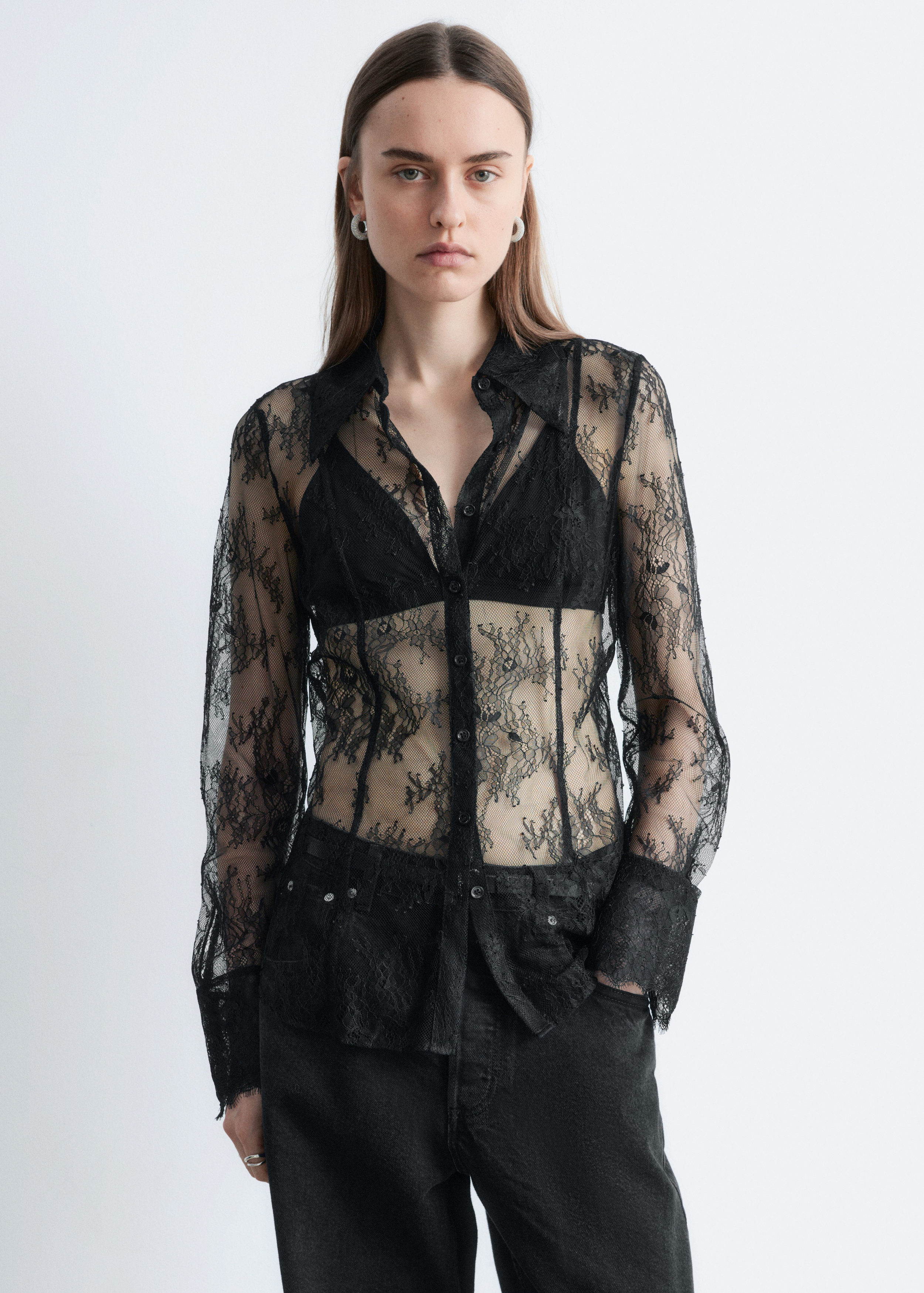 & Other Stories TAPERED LACE SHIRT
