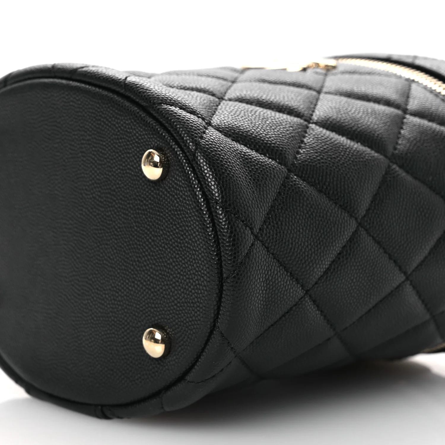 Caviar Quilted Top Handle Vanity Case Black - Top Club
